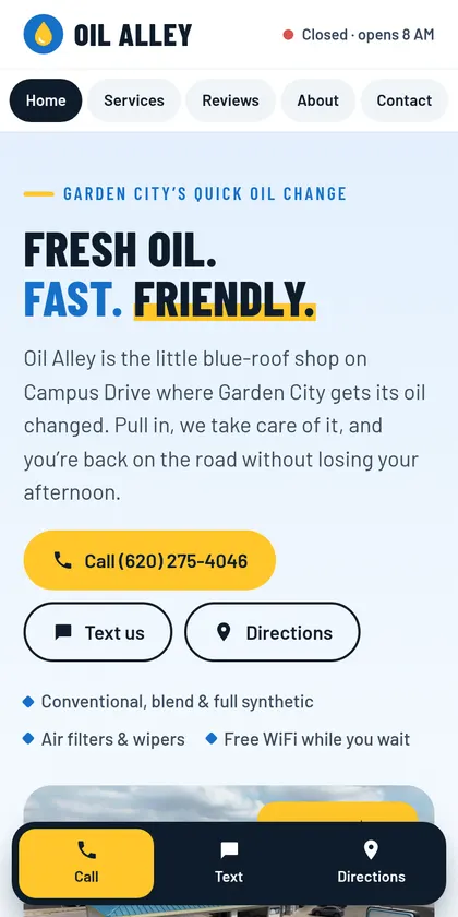 Oil Alley website on a phone